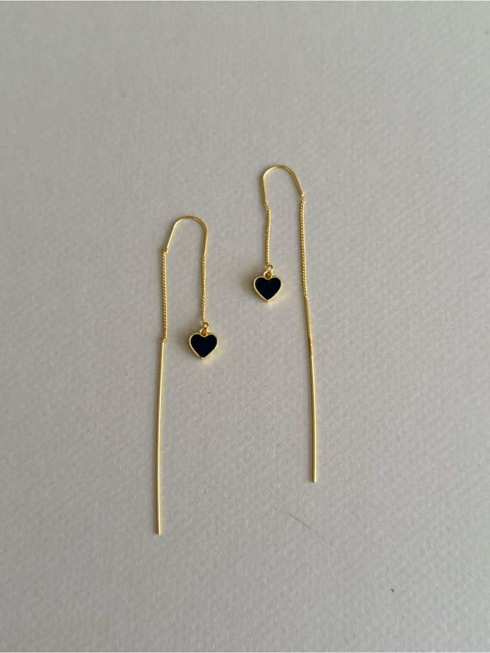 Threader Heart Earrings N2145 - Picture 3 of 4